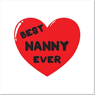 Best Nanny Ever doodle hand drawn design Posters and Art